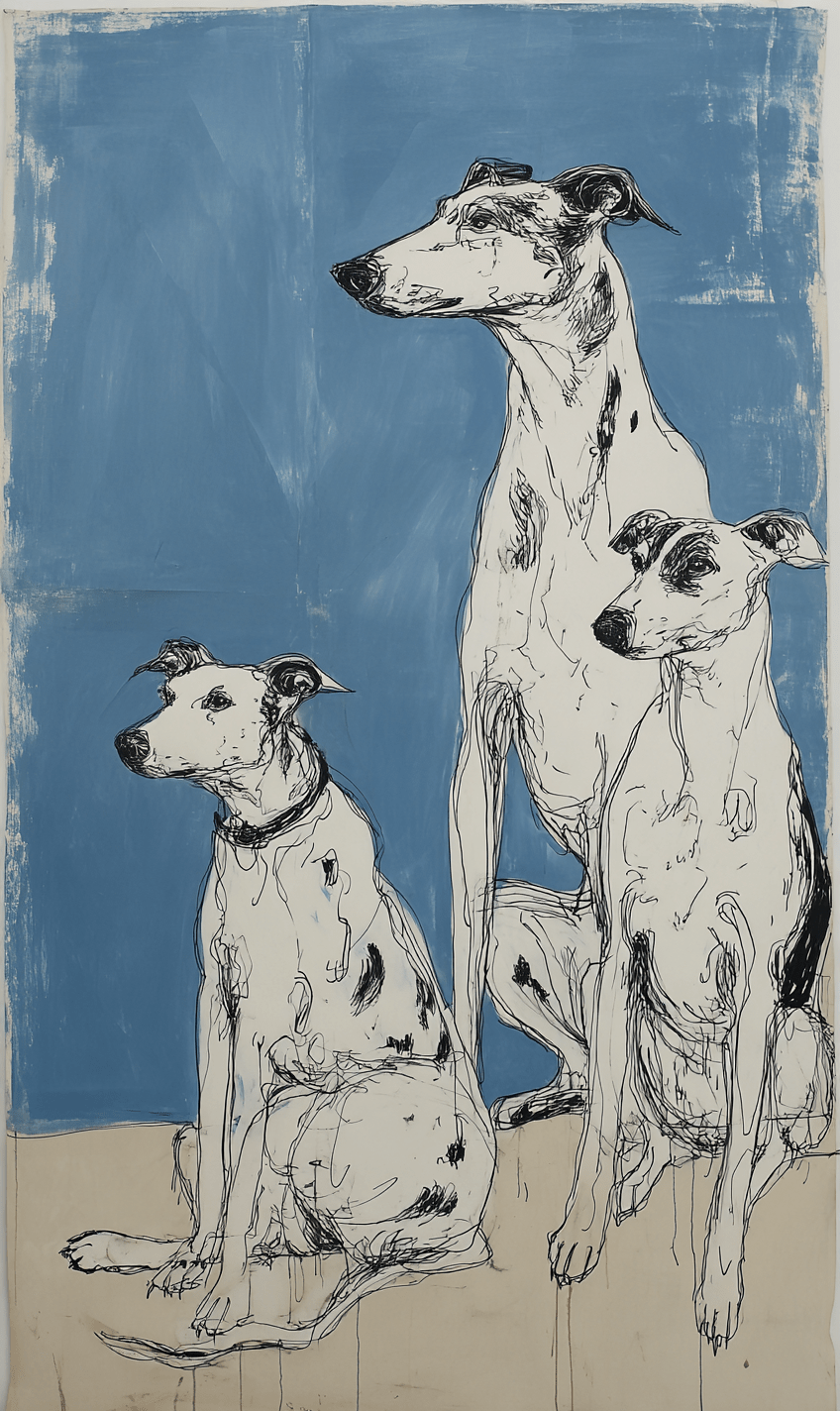 Doodled Dogs - Tapestry - Painted Paper