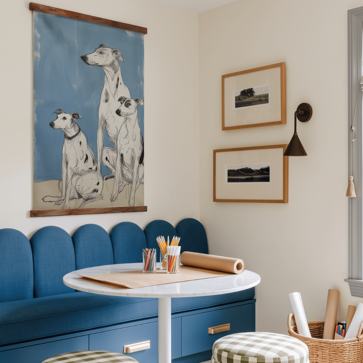 Doodled Dogs - Tapestry - Painted Paper