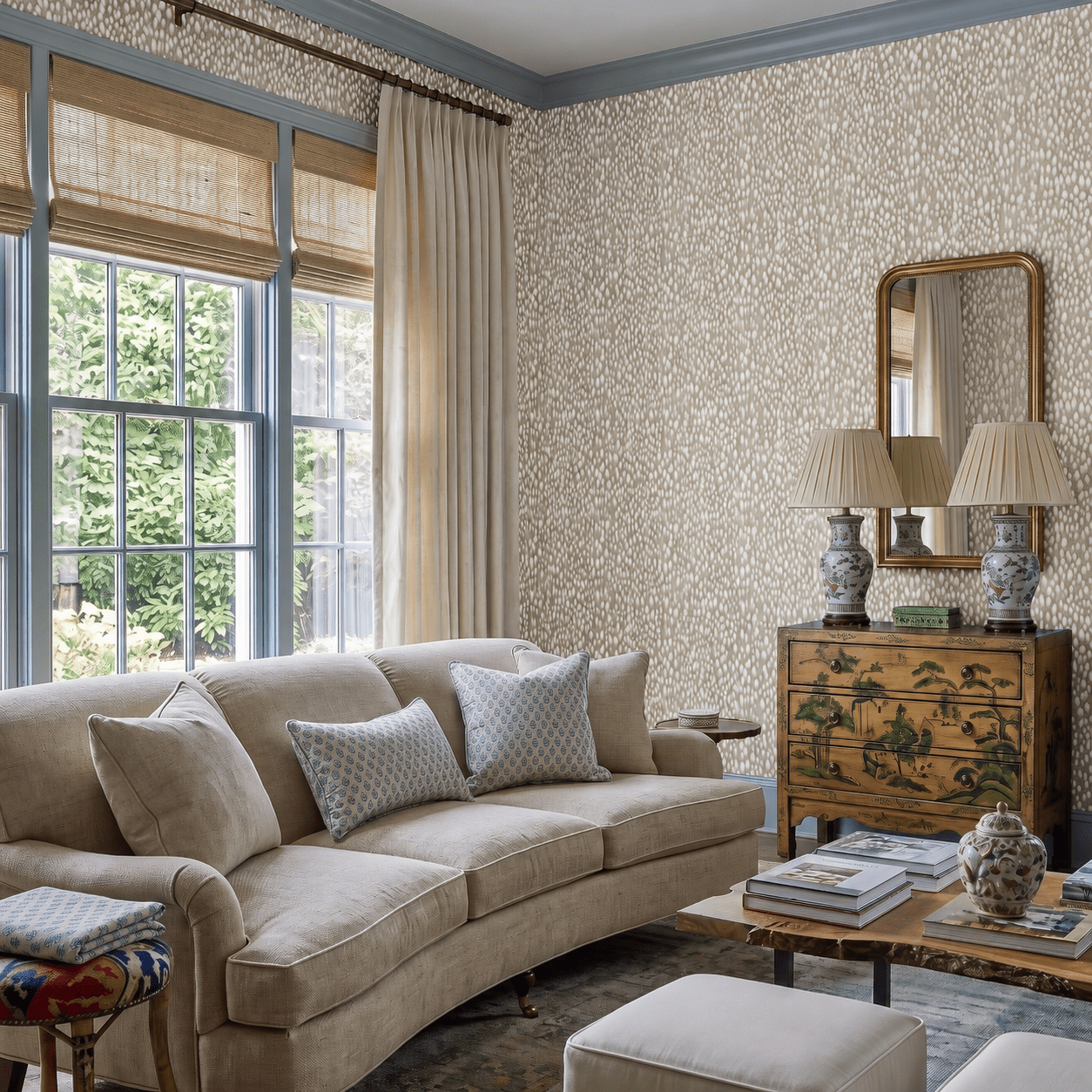 Dotted Fawn Wallpaper - Painted Paper