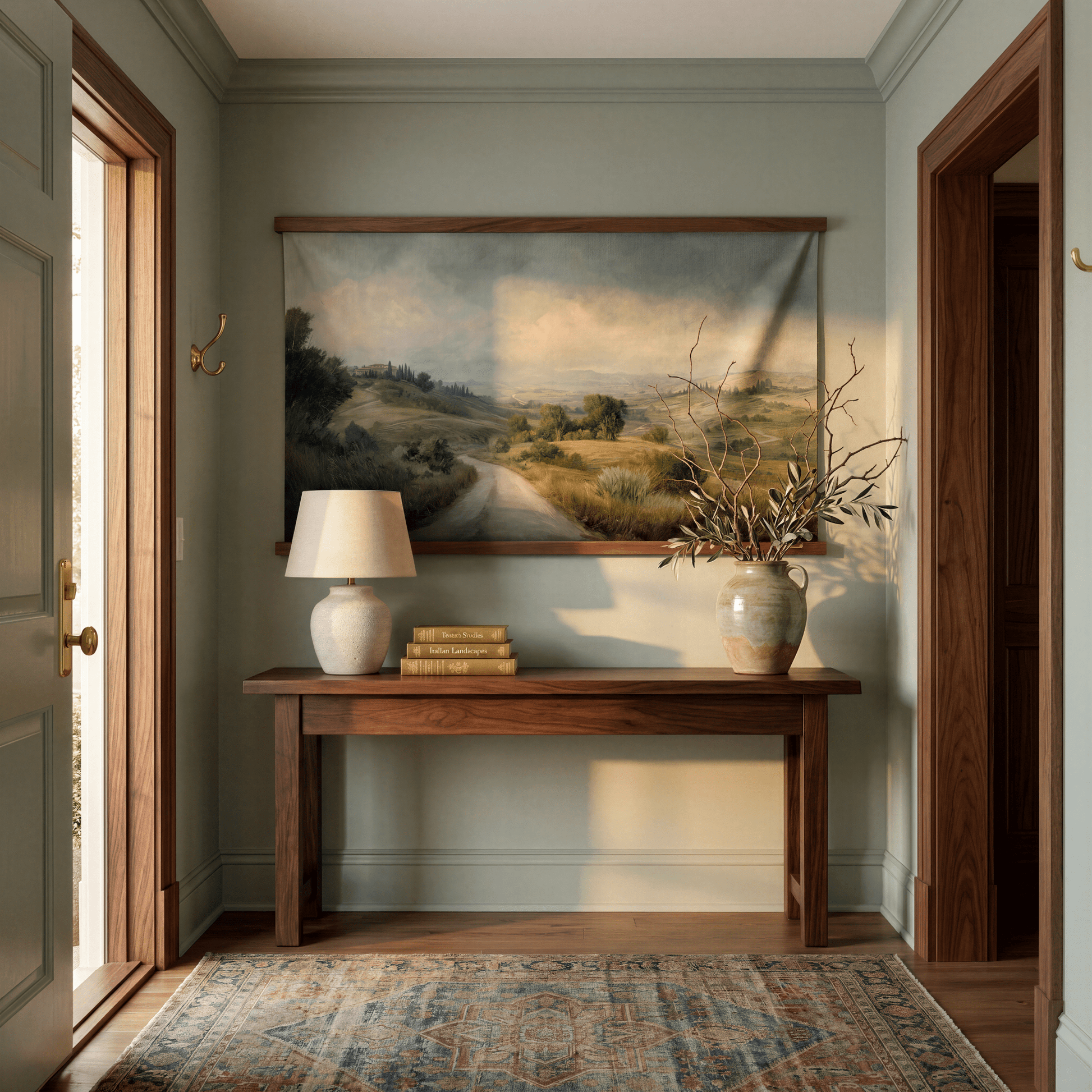Down the Path - Tapestry - Painted Paper
