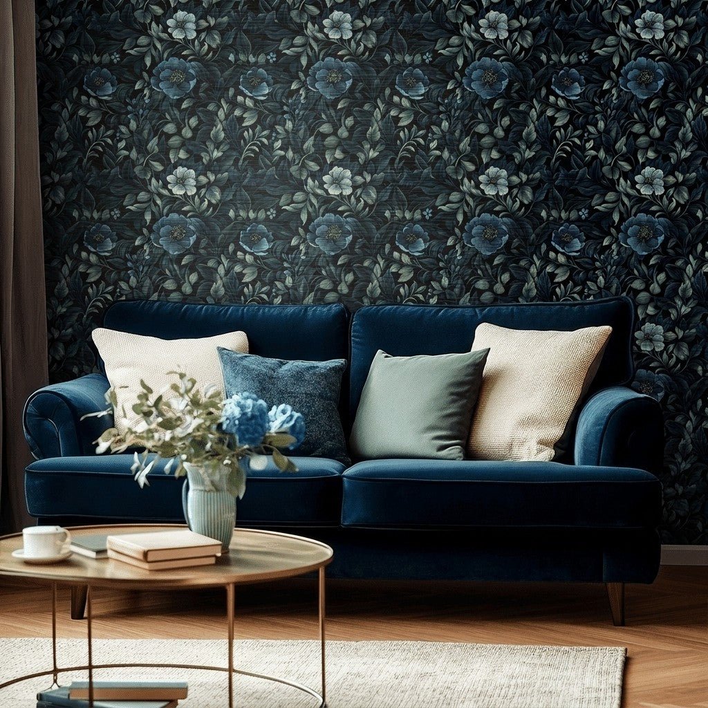 Duskwither Bloom Faux Grasscloth Wallpaper - Painted Paper