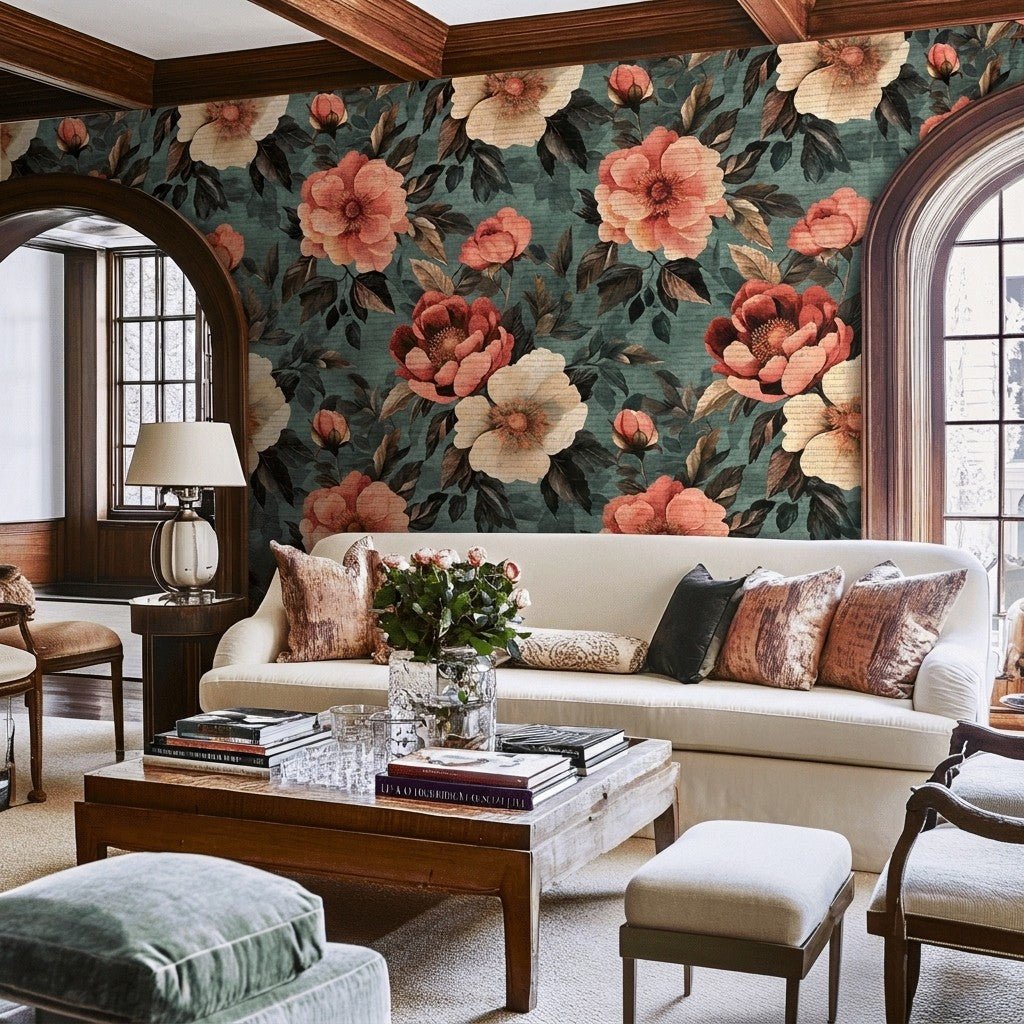 Dusky Rose Faux Grasscloth Wallpaper - Painted Paper