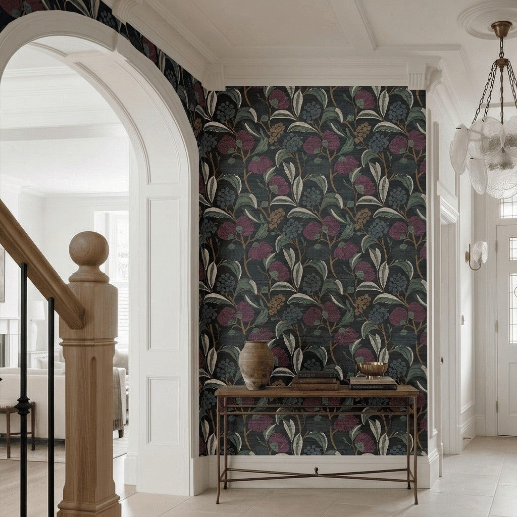 Moody Margo Faux Grasscloth Wallpaper