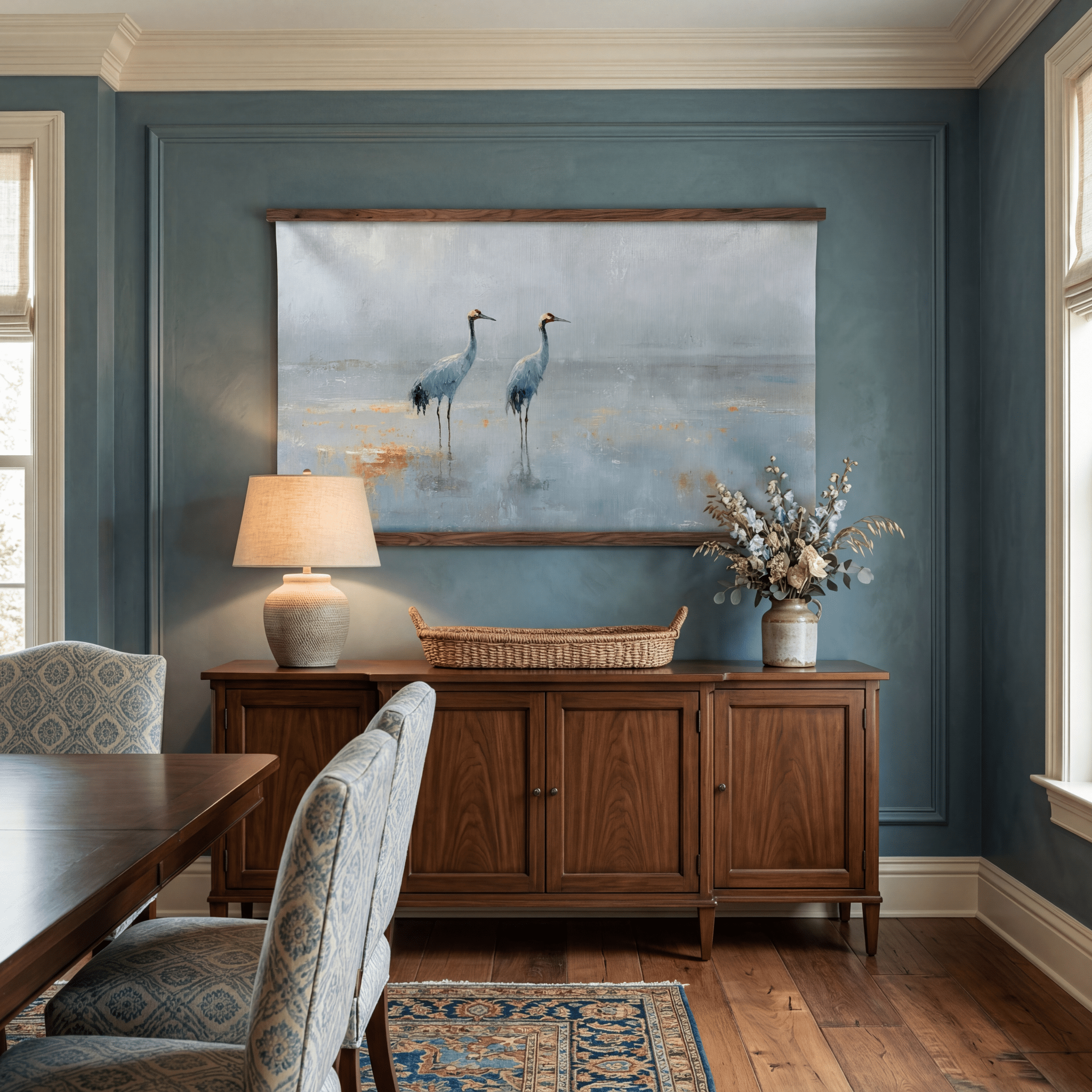 East Harbor Herons - Tapestry - Painted Paper