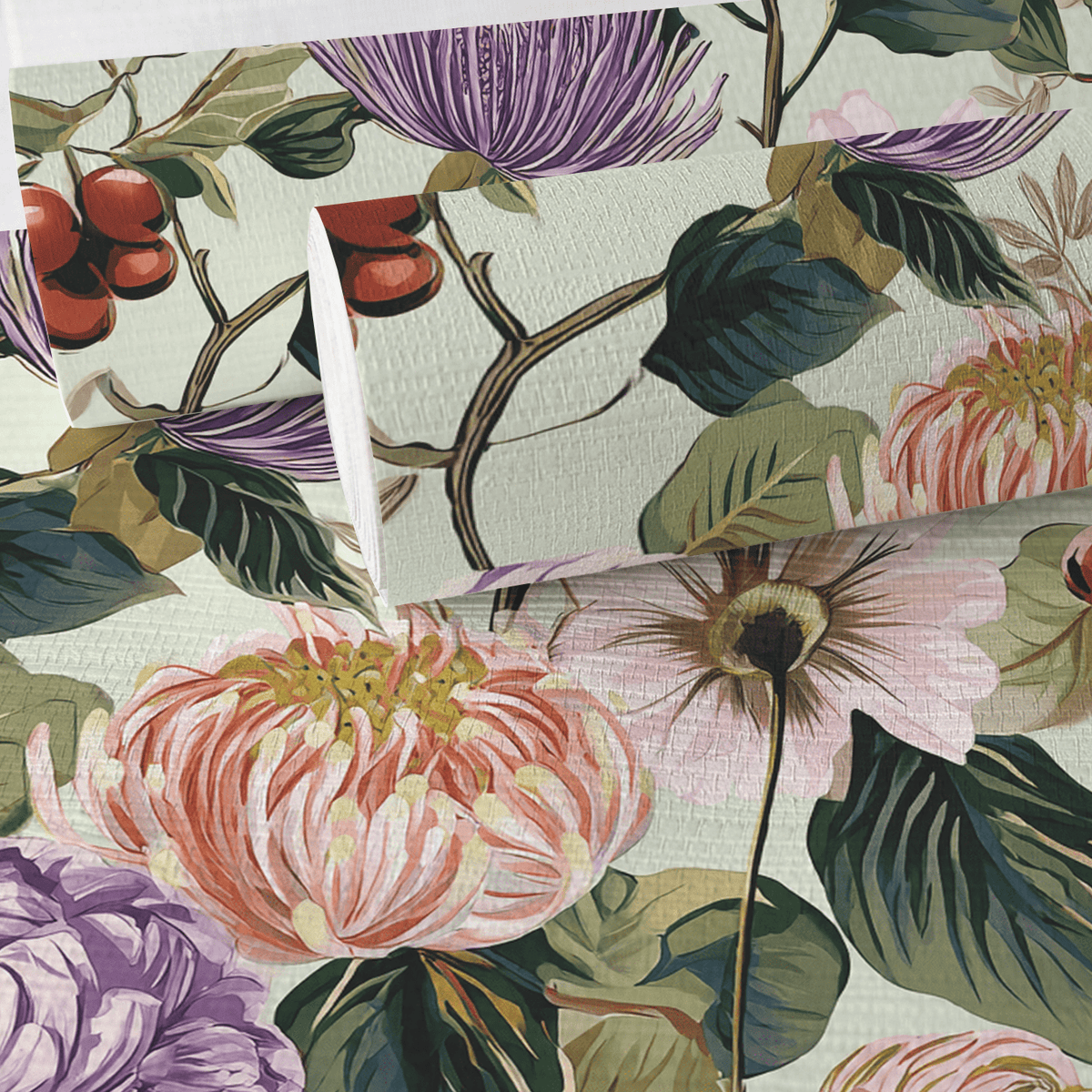 Ellie's Bouquet Faux Grasscloth Wallpaper - Painted Paper