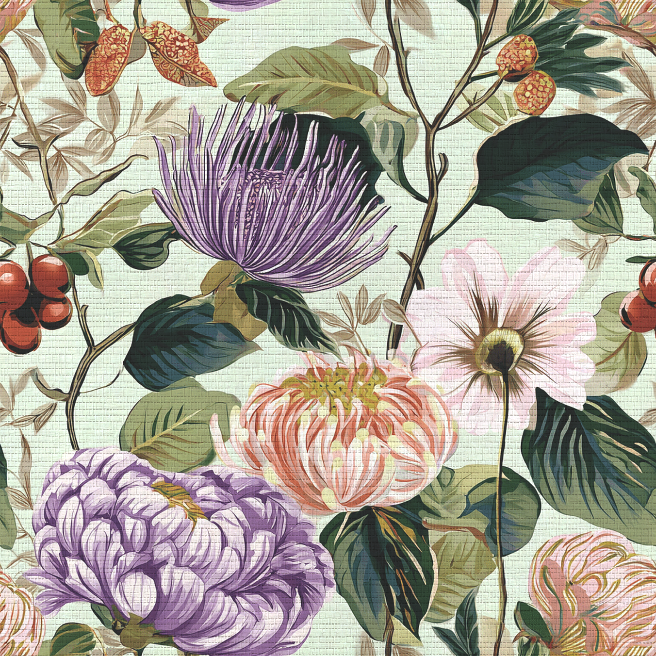 Ellie's Bouquet Faux Grasscloth Wallpaper
