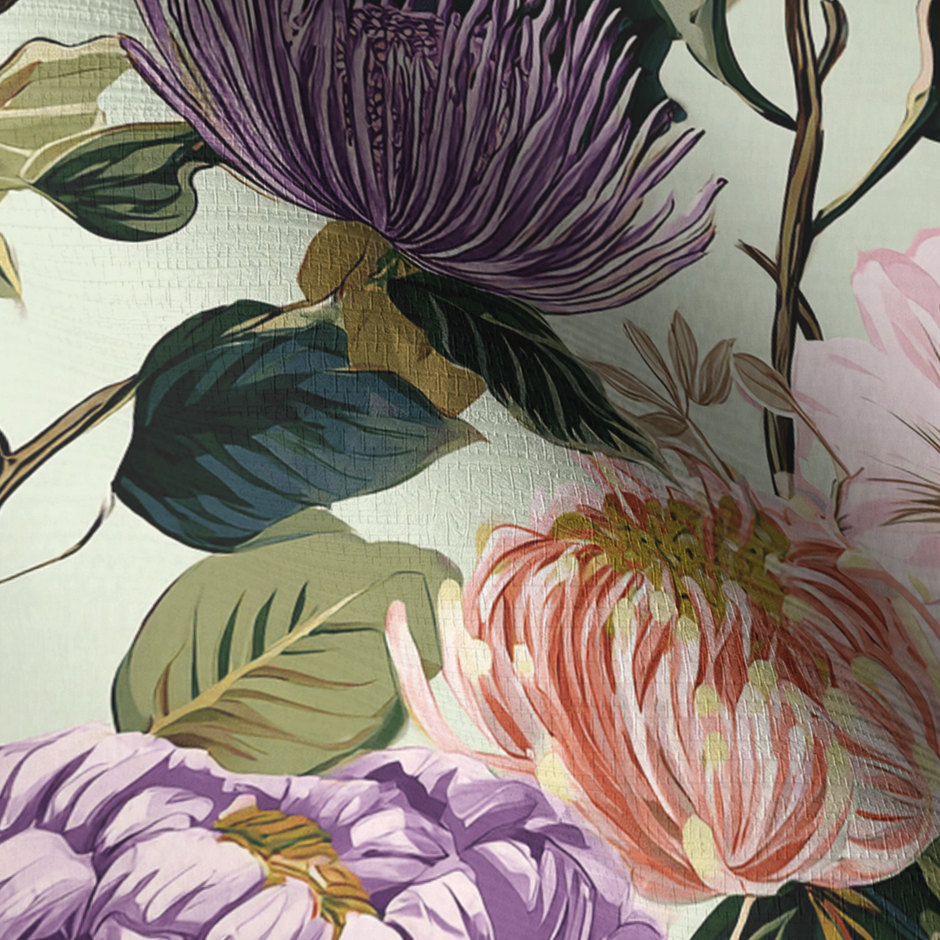 Ellie's Bouquet Faux Grasscloth Wallpaper