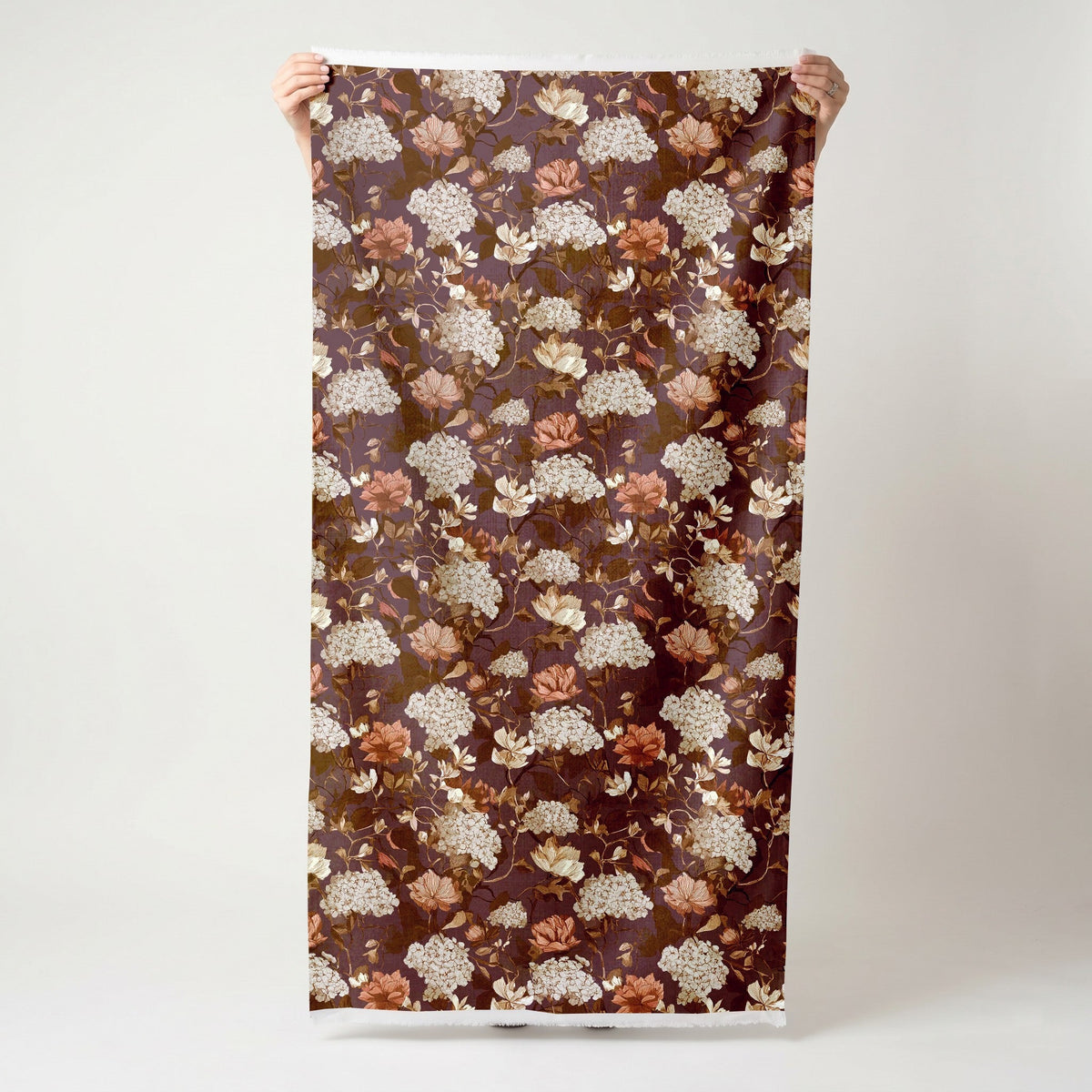 Eloise Hydrangea Floral - Fabric - Painted Paper