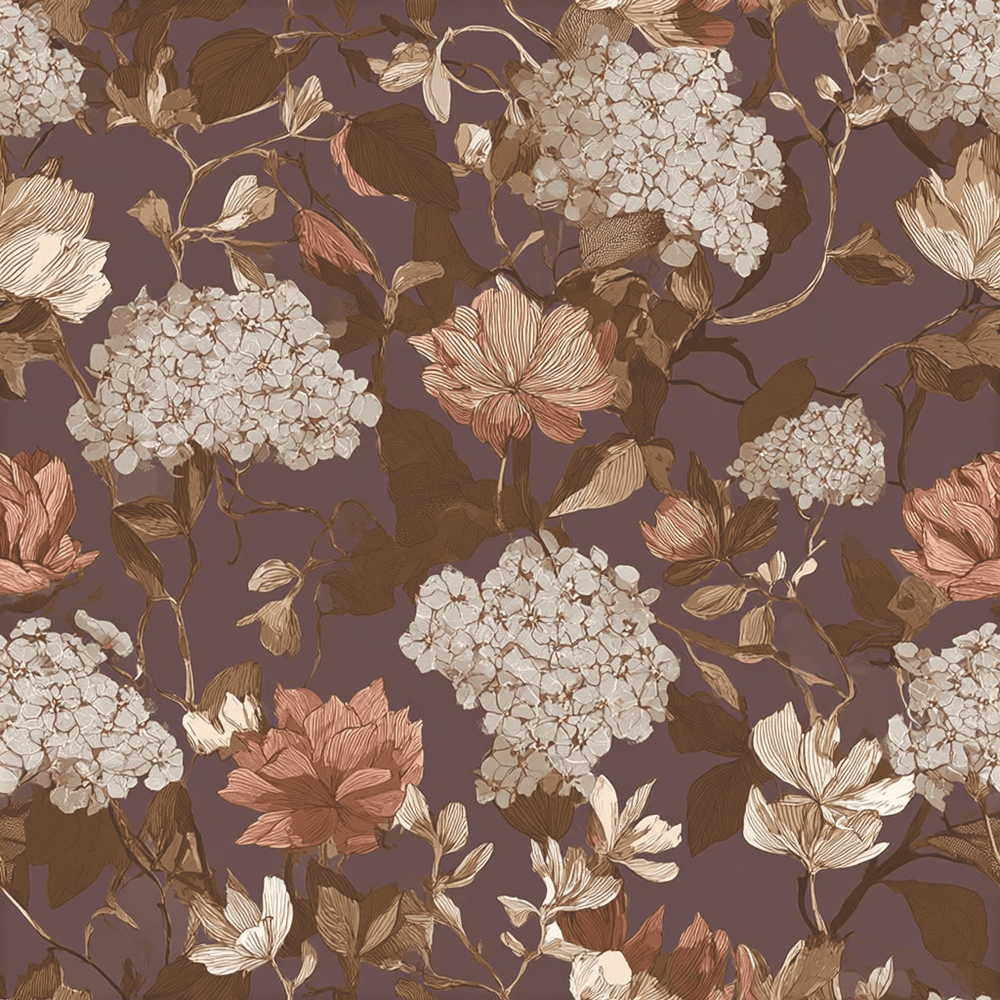 Eloise Hydrangea Floral Wallpaper - Painted Paper