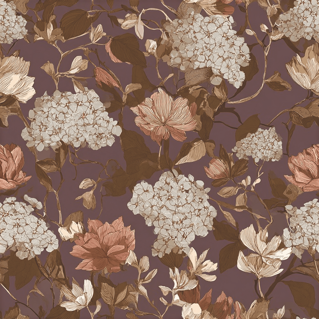 Eloise Hydrangea Floral Wallpaper - Painted Paper
