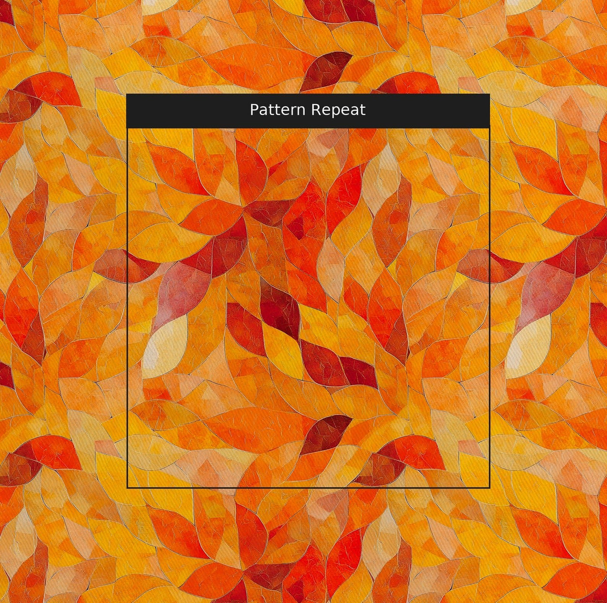 Ember Leaves - Fabric - Painted Paper