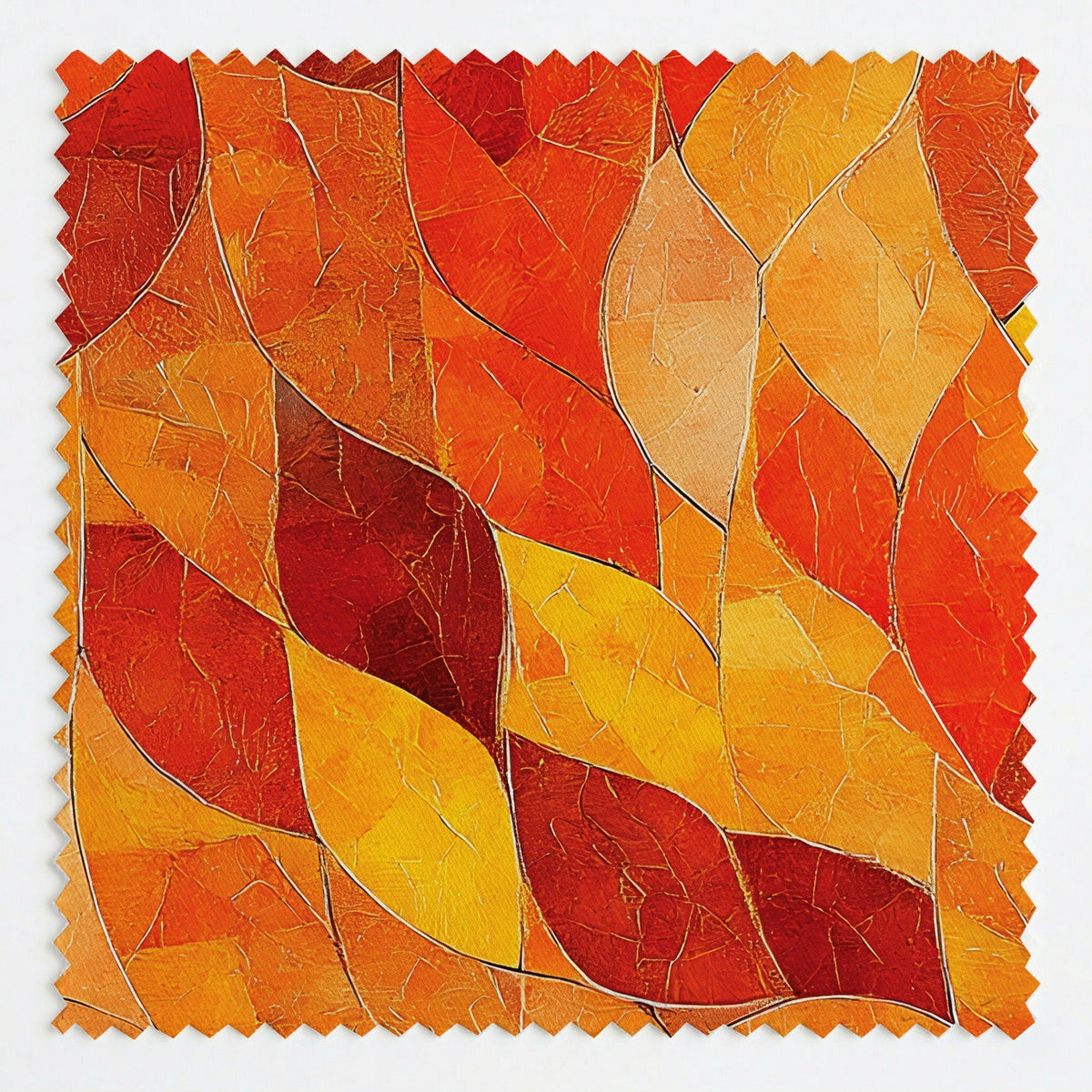 Ember Leaves - Fabric - Painted Paper