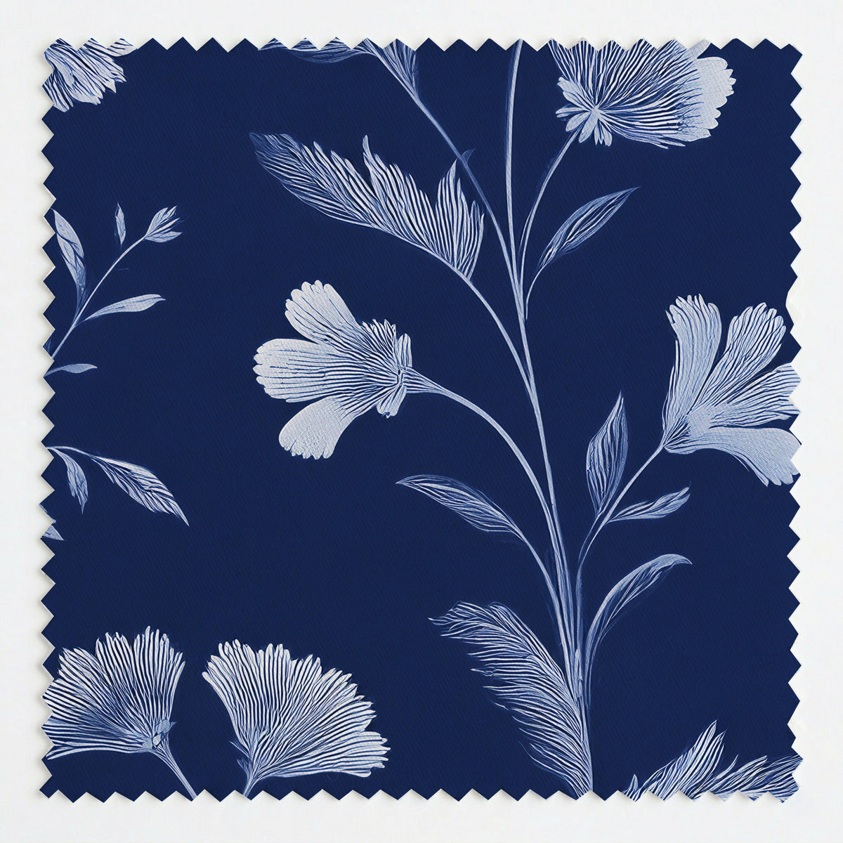 Embossed Blue Garden - Fabric - Painted Paper