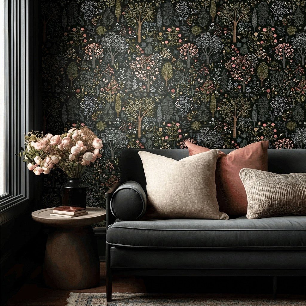 Enchanted Grove Faux Grasscloth Wallpaper - Painted Paper