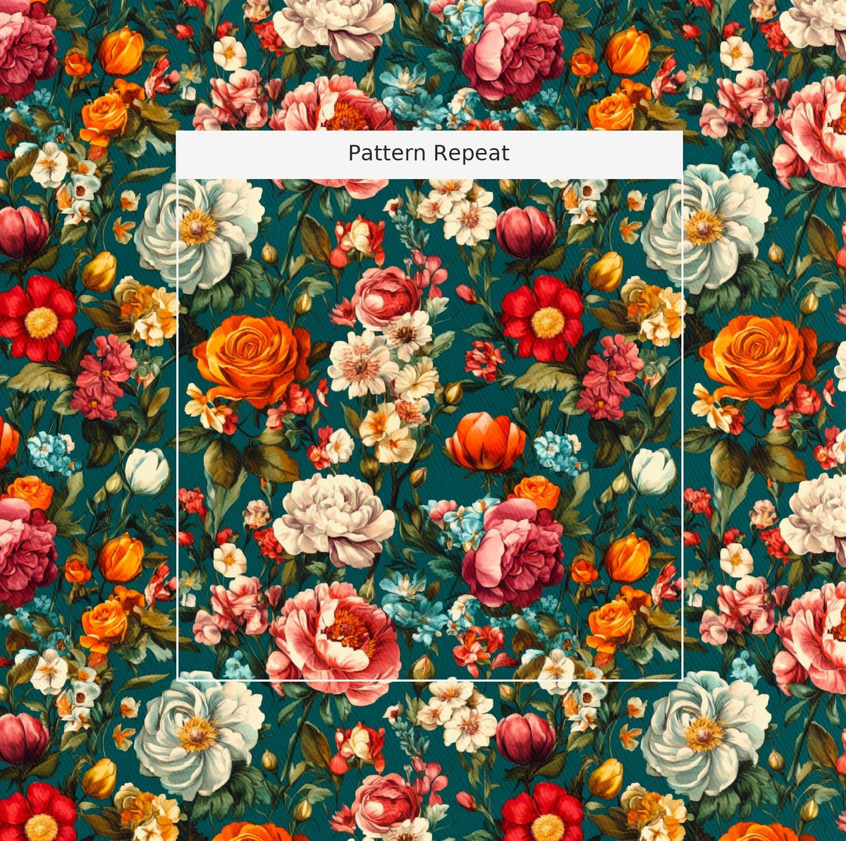 Ender Floral - Fabric - Painted Paper
