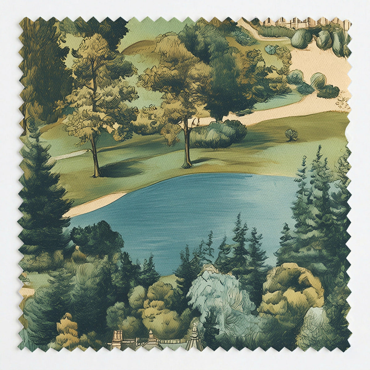 English Village - Fabric - Painted Paper