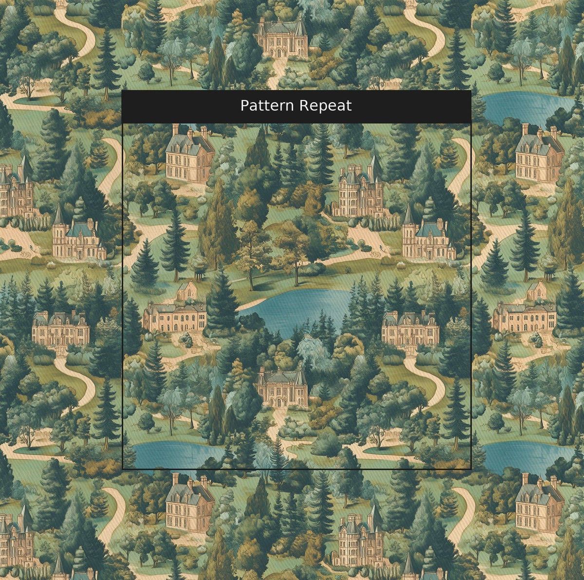 English Village - Fabric - Painted Paper