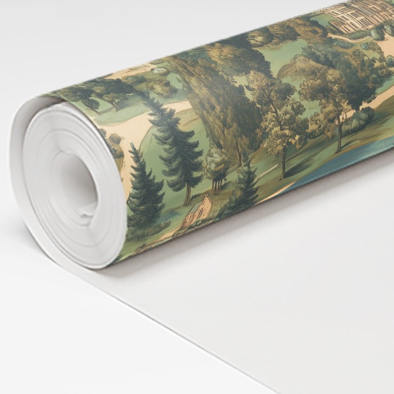 English Village Wallpaper - Painted Paper