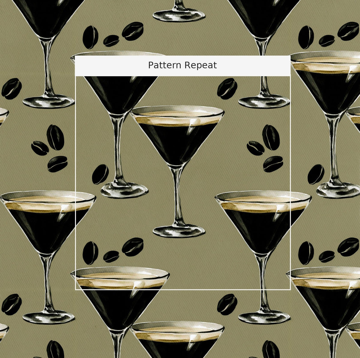 Espresso Tini - Fabric - Painted Paper