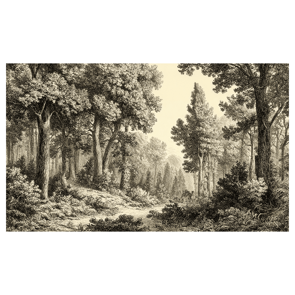 Etched Woodlands - Tapestry - Painted Paper