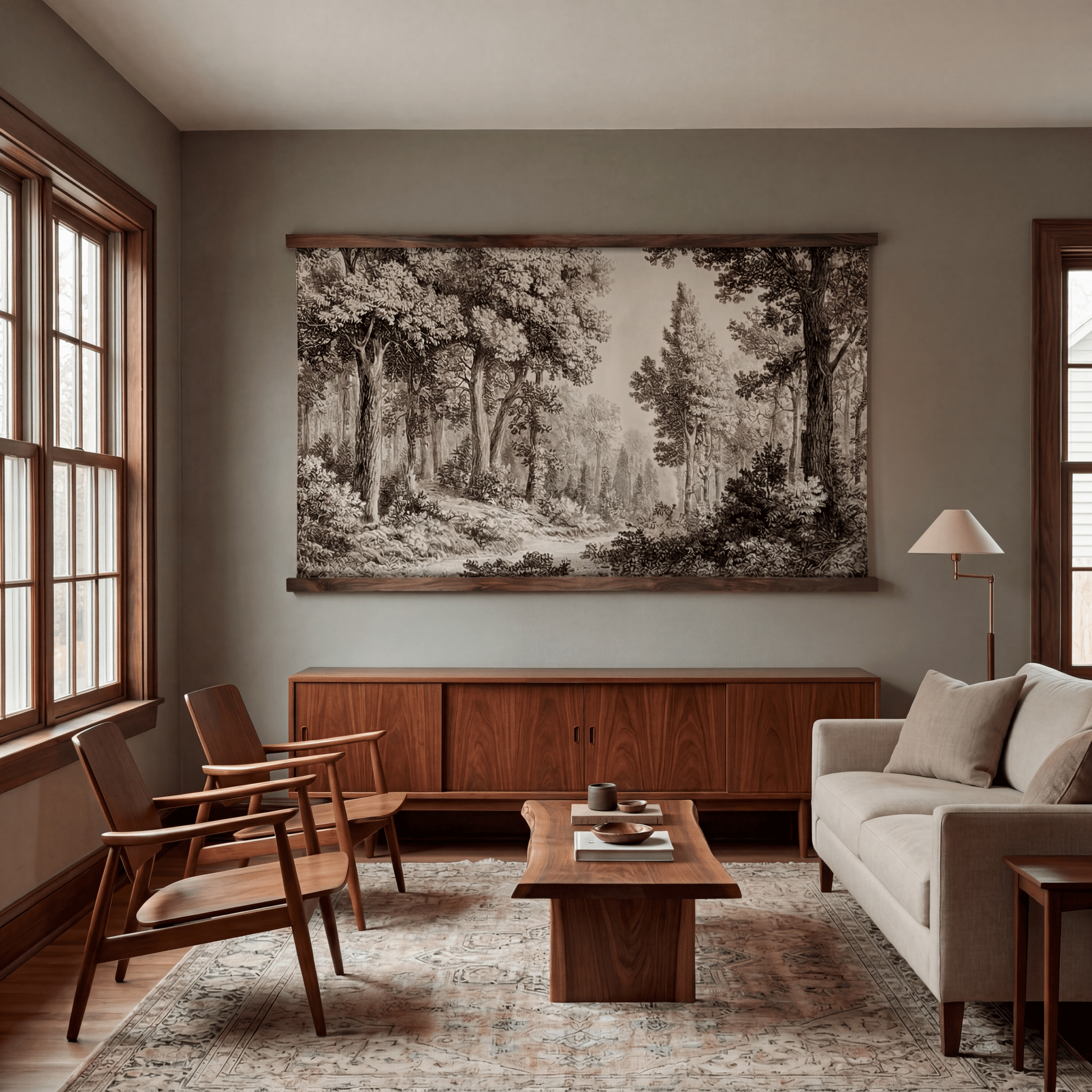 Etched Woodlands - Tapestry - Painted Paper