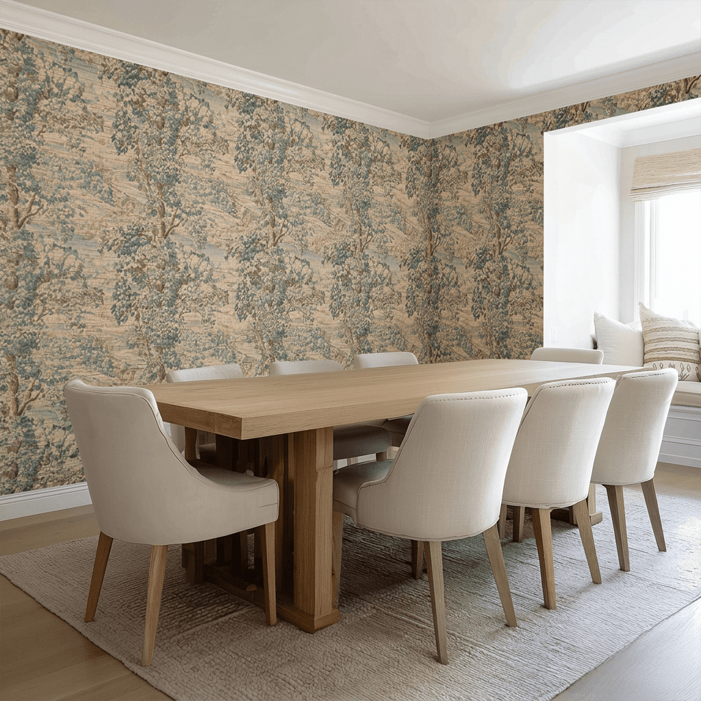 Fablewood Faux Grasscloth Wallpaper - Painted Paper