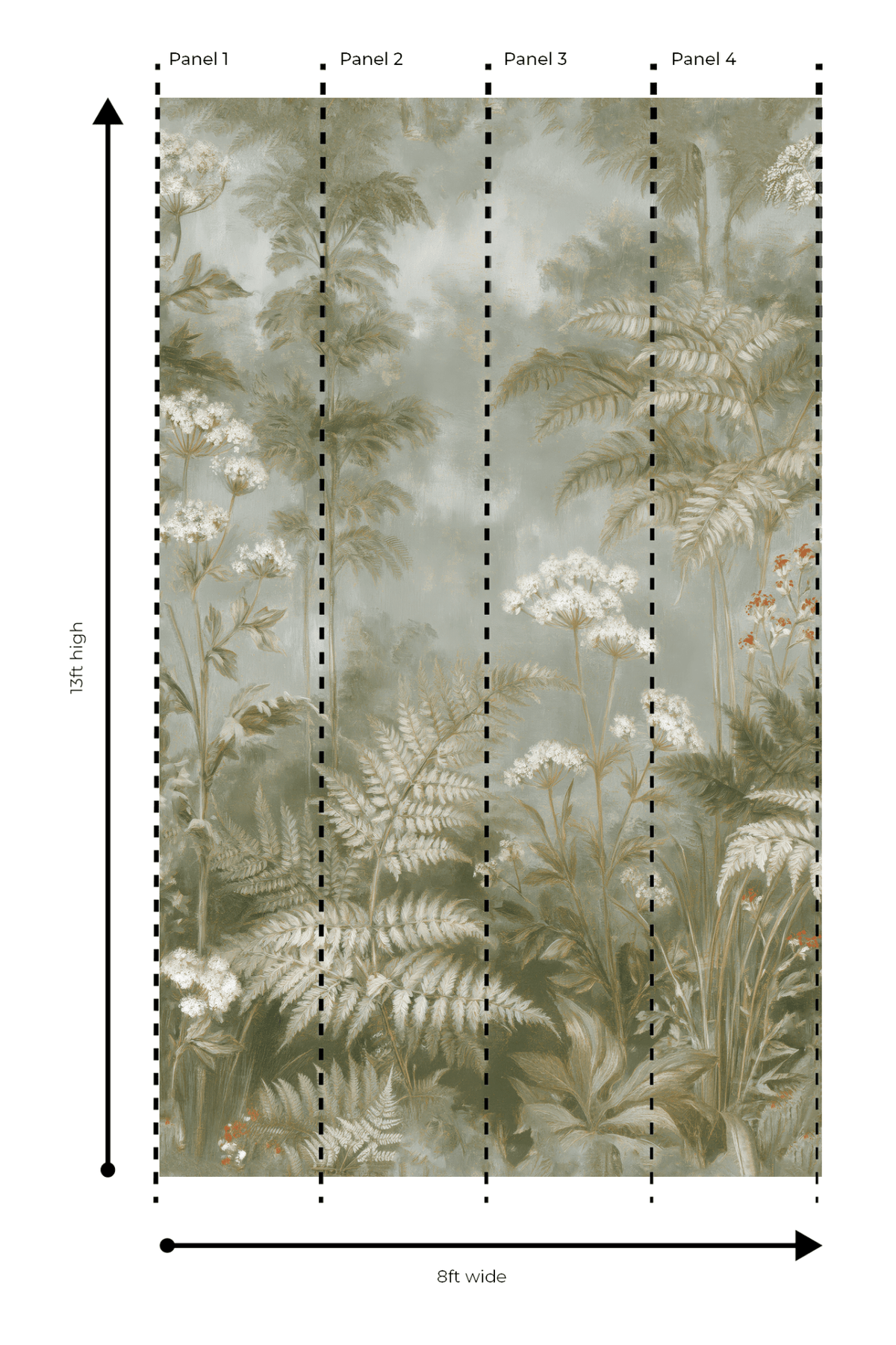Fae & Ferns - Wall Mural - Painted Paper