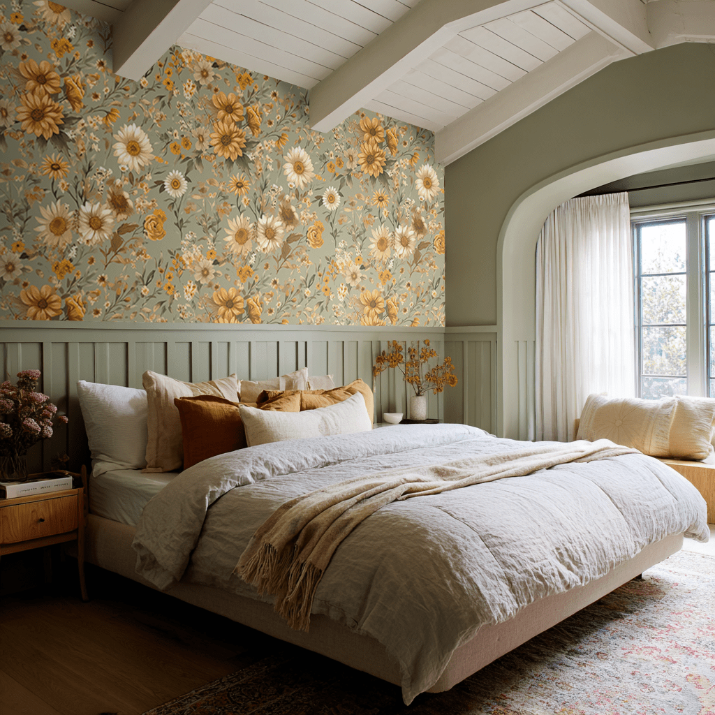 Farmhouse Blooms Wallpaper - Painted Paper