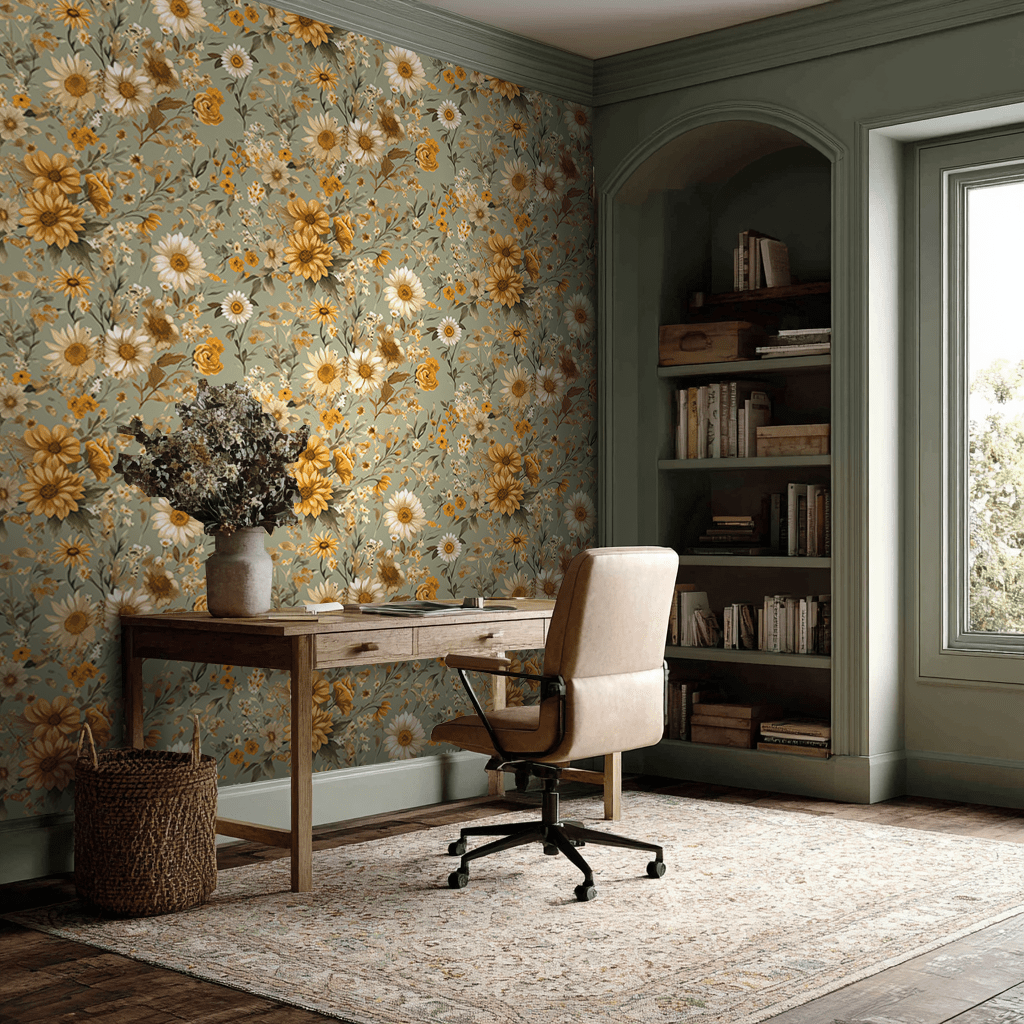 Farmhouse Blooms Wallpaper - Painted Paper