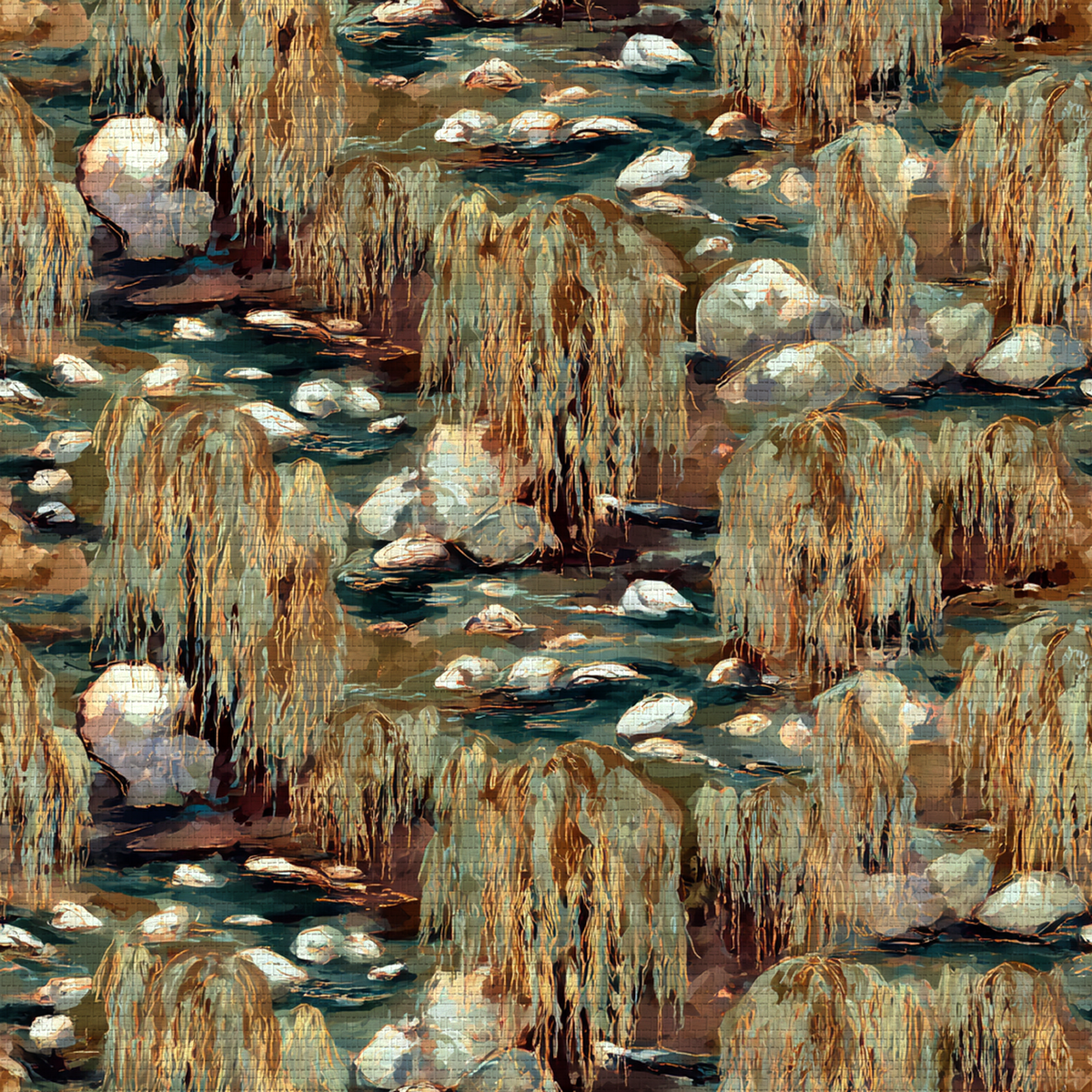 Fieldstone Faux Grasscloth Wallpaper - Painted Paper