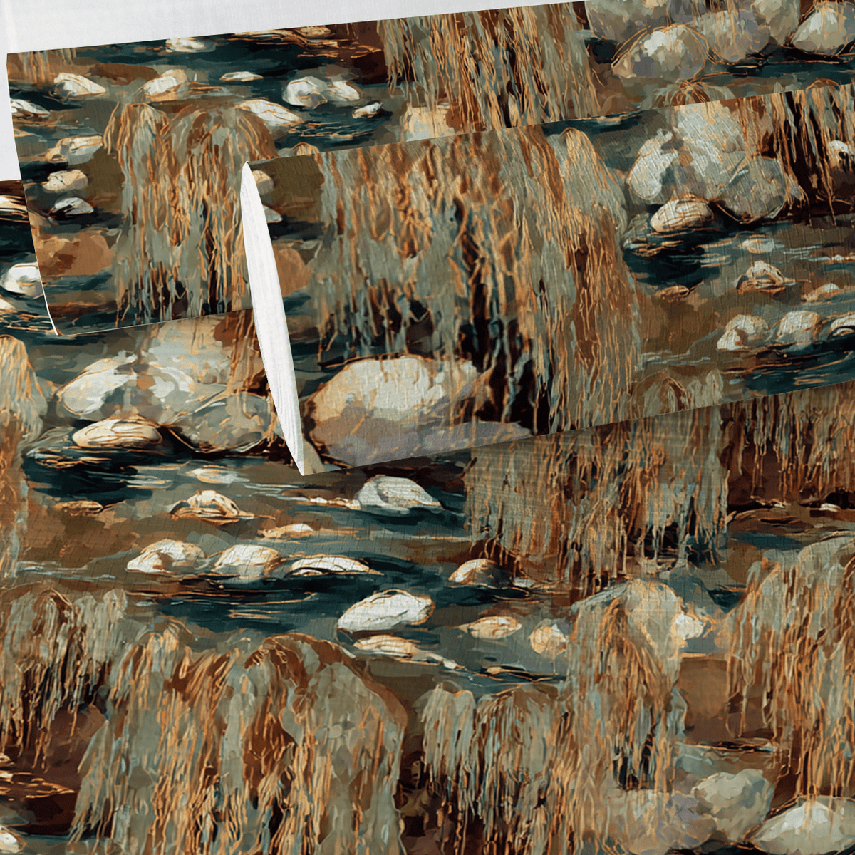 Fieldstone Faux Grasscloth Wallpaper - Painted Paper