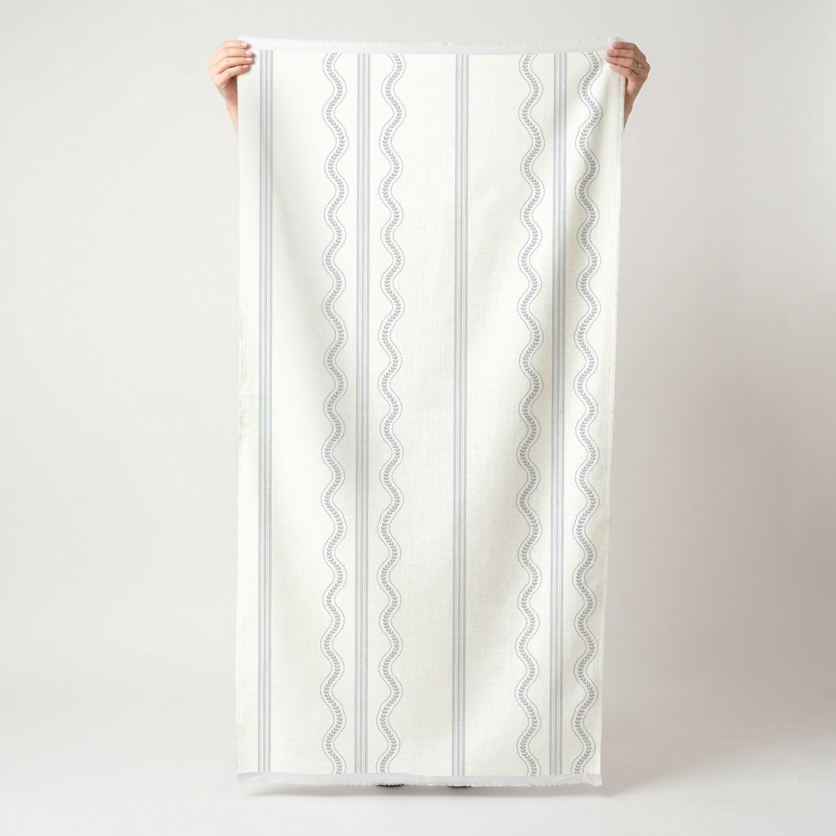 Fine Vine - Blue - Fabric - Painted Paper