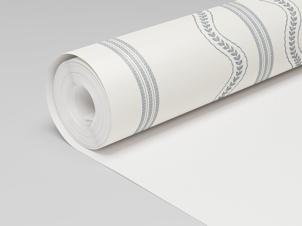 Fine Vine - Blue Wallpaper - Painted Paper