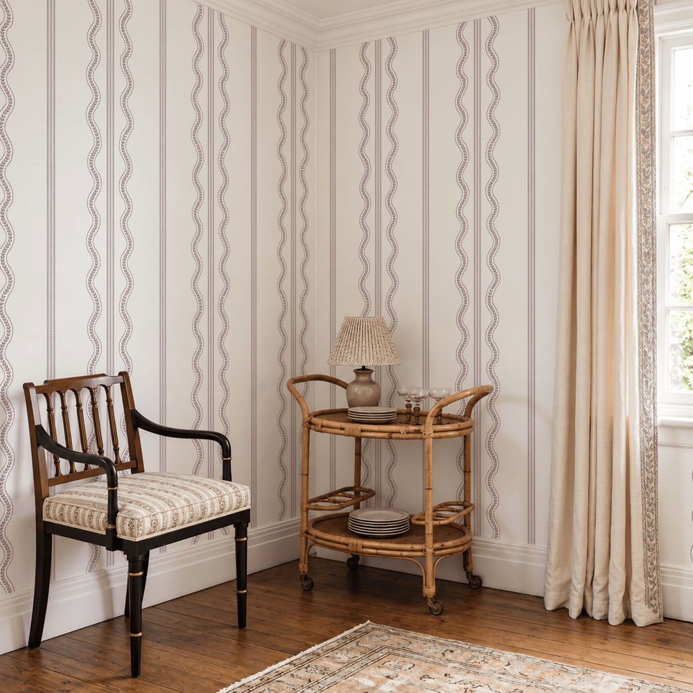 Fine Vine - Purple Wallpaper - Painted Paper