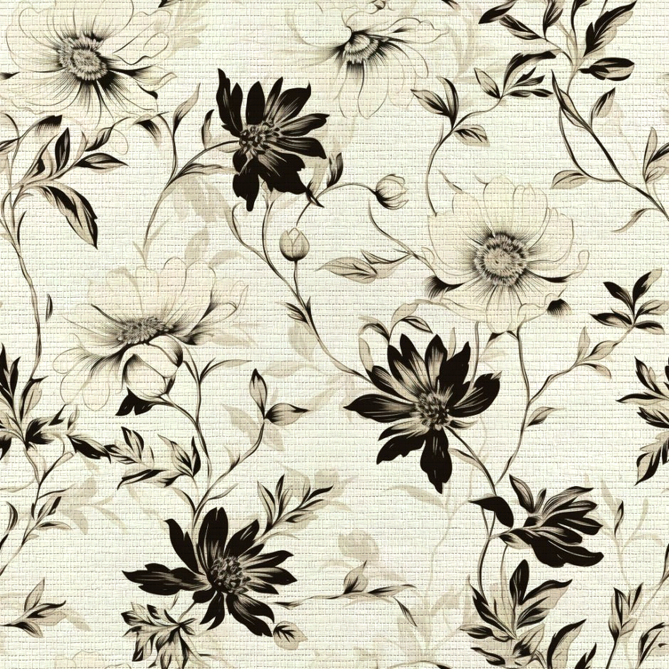Fiona Floral Faux Grasscloth Wallpaper