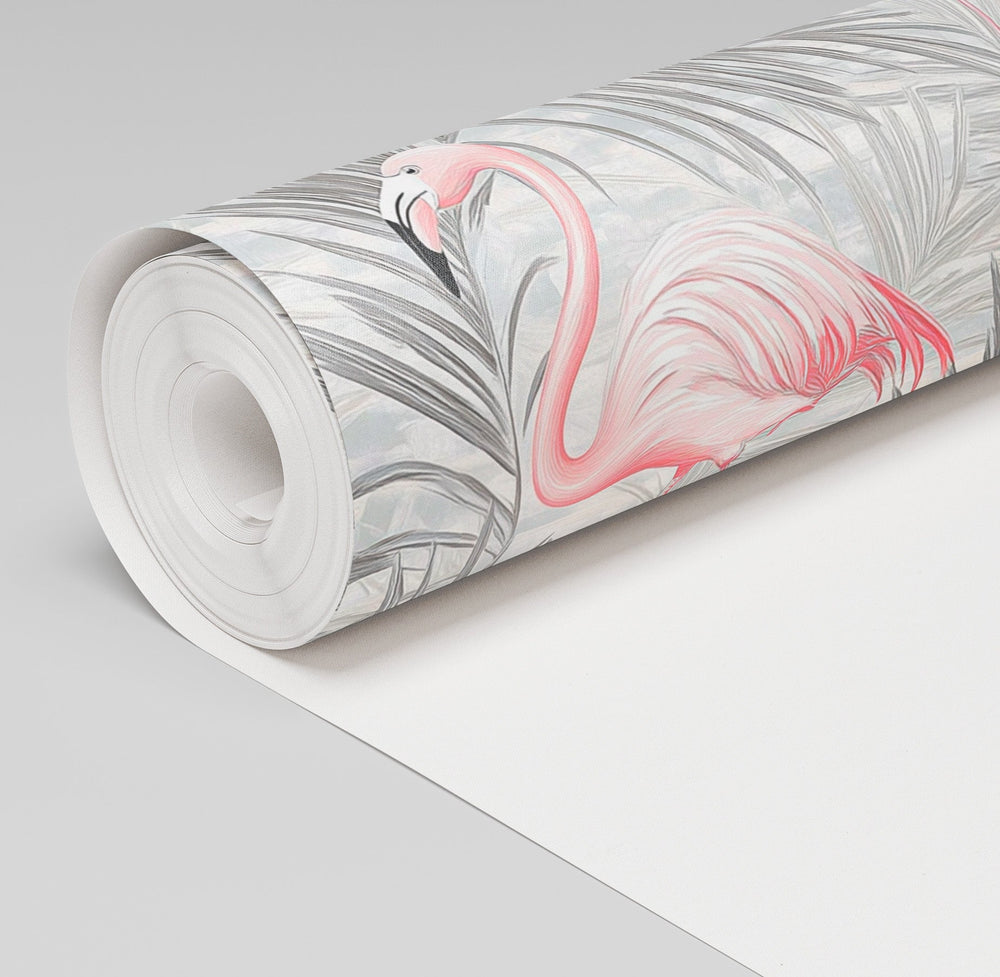 Flamingo Veil Wallpaper - Painted Paper