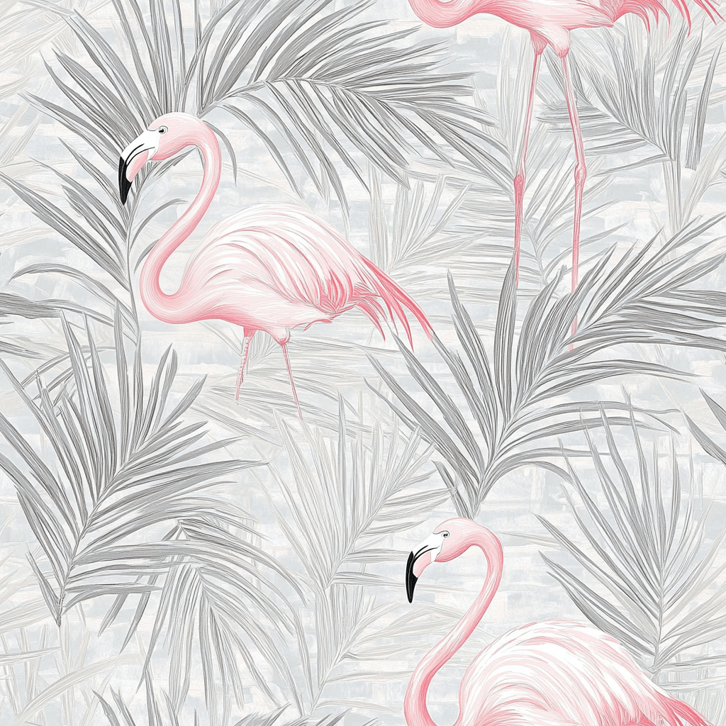 Flamingo Veil Wallpaper - Painted Paper