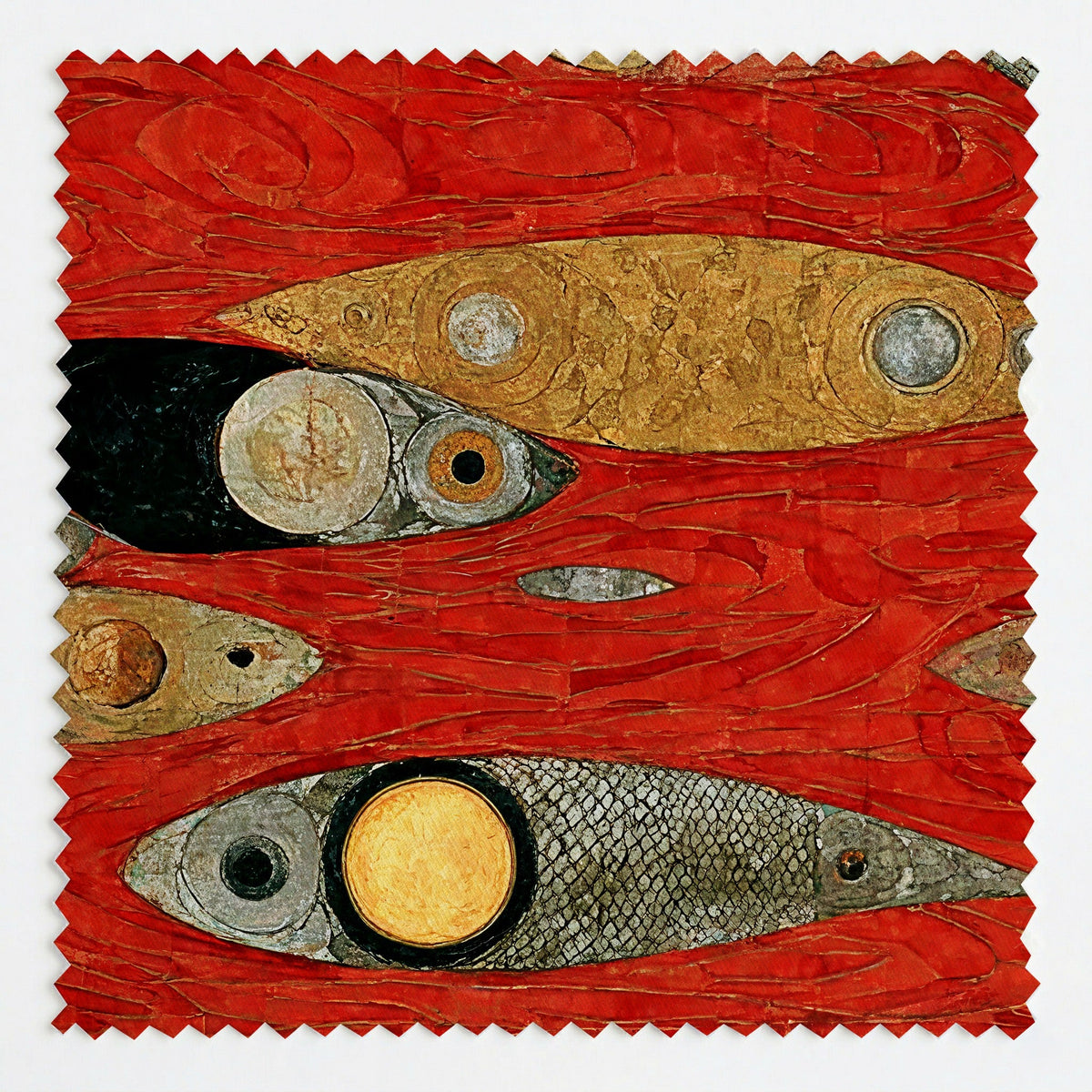 Floating - Fabric - Painted Paper