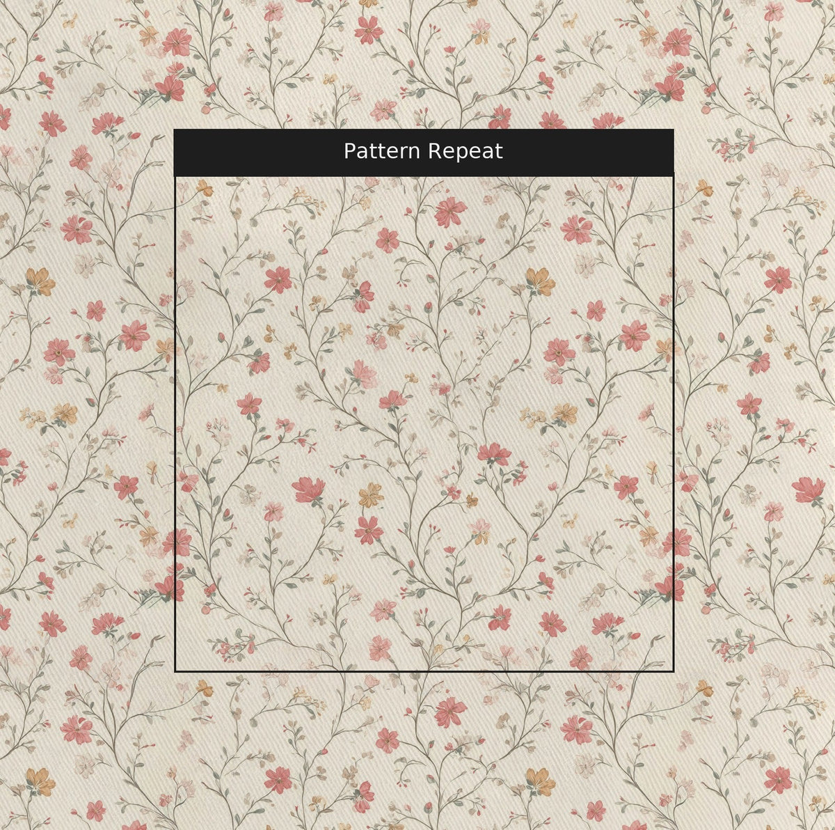 Flonnie Floral - Fabric - Painted Paper