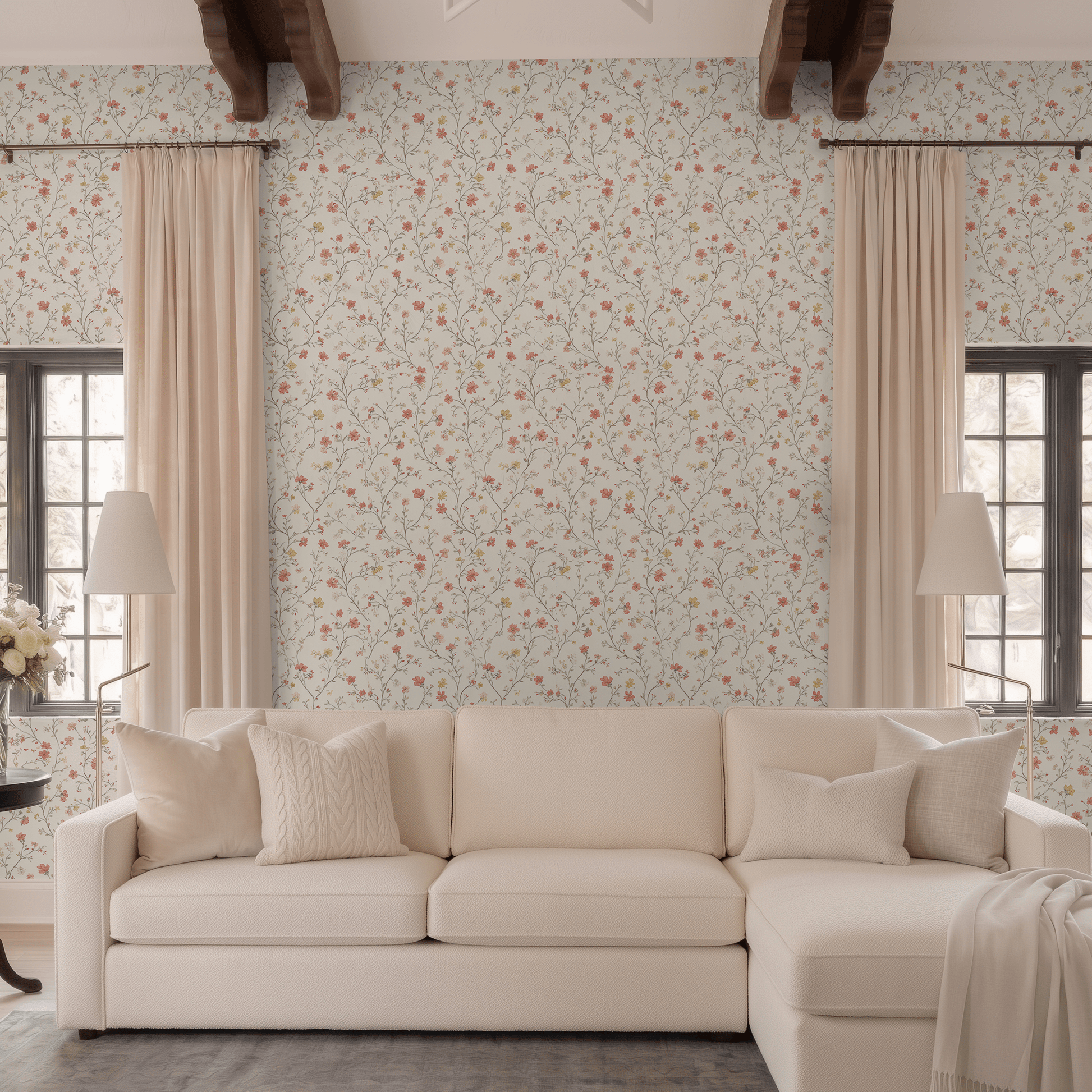 Flonnie Floral Wallpaper - Painted Paper