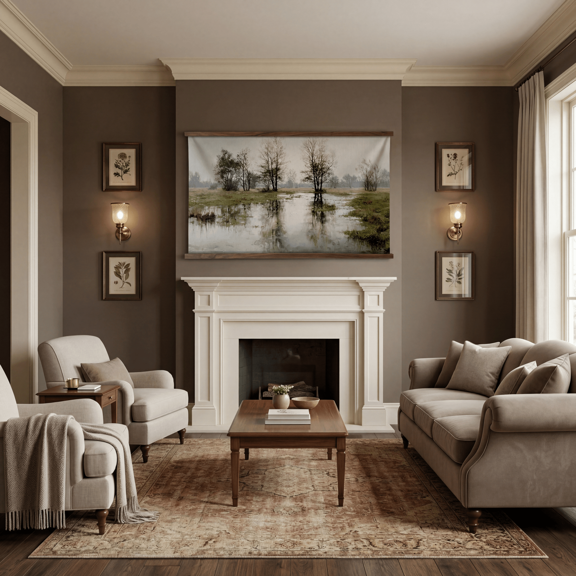 Flooded Meadow - Tapestry - Painted Paper