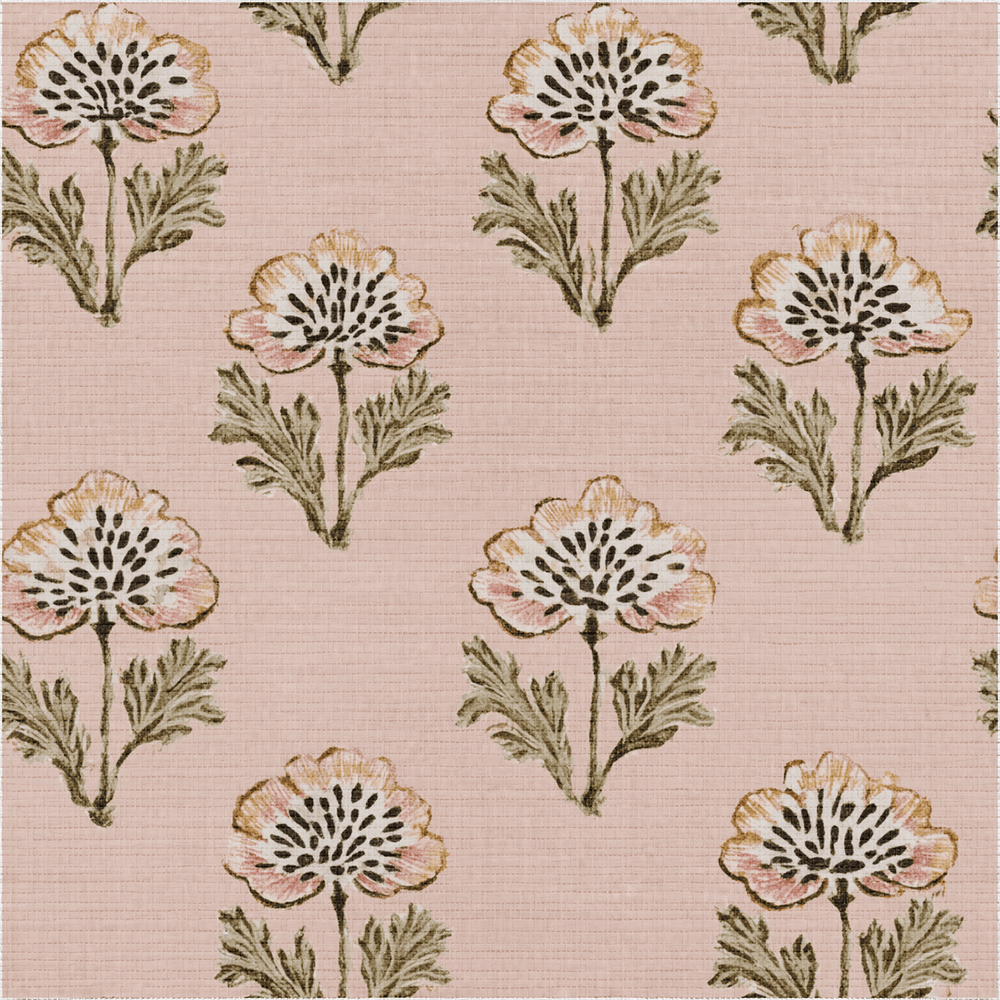Flora Cascade Faux Grasscloth Wallpaper - Painted Paper