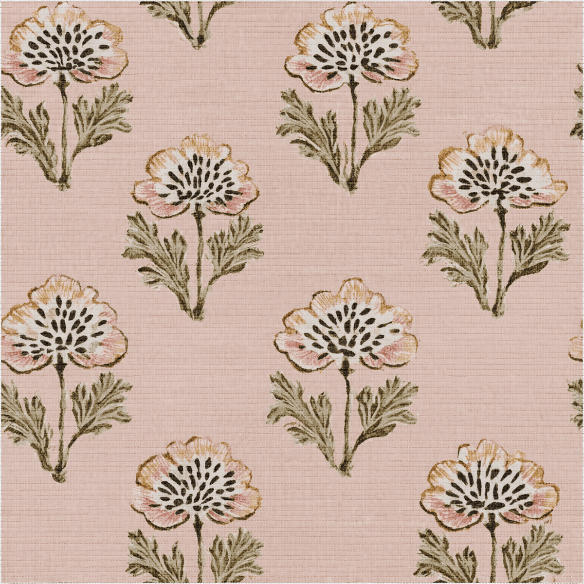 Flora Cascade Faux Grasscloth Wallpaper - Painted Paper