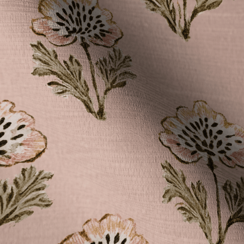 Flora Cascade Faux Grasscloth Wallpaper - Painted Paper