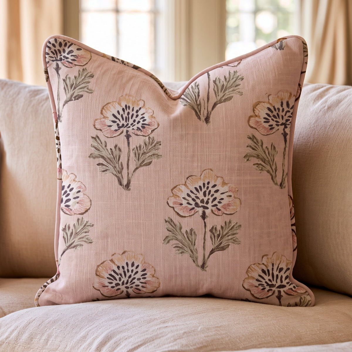 Flora Cascade Throw Pillow - Painted Paper