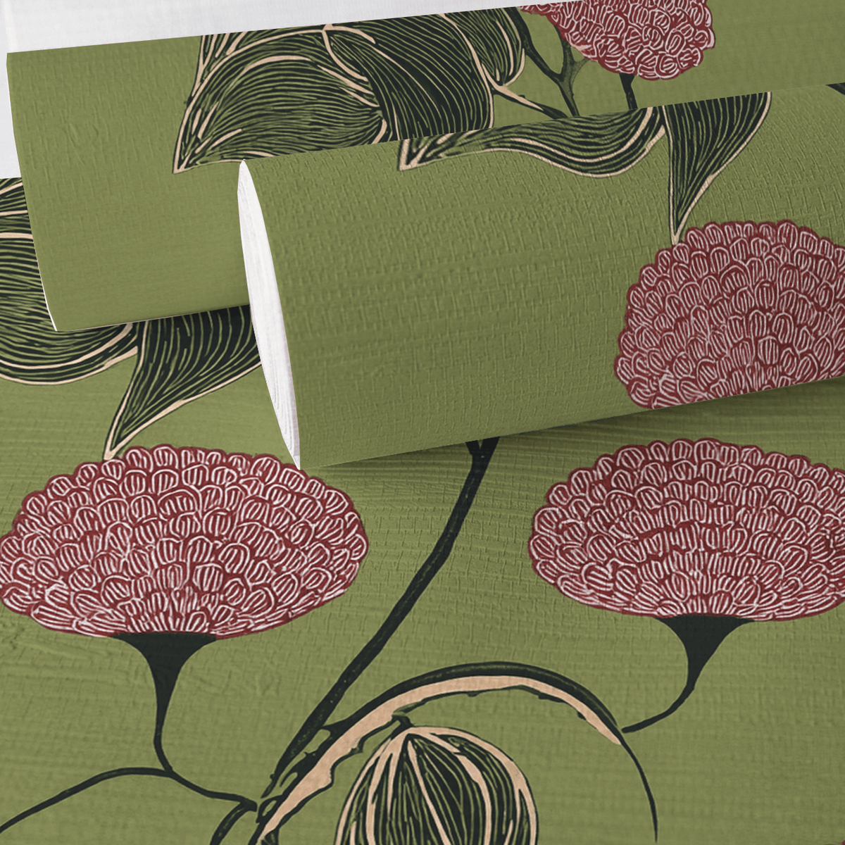 Flora Fresco Faux Grasscloth Wallpaper - Painted Paper