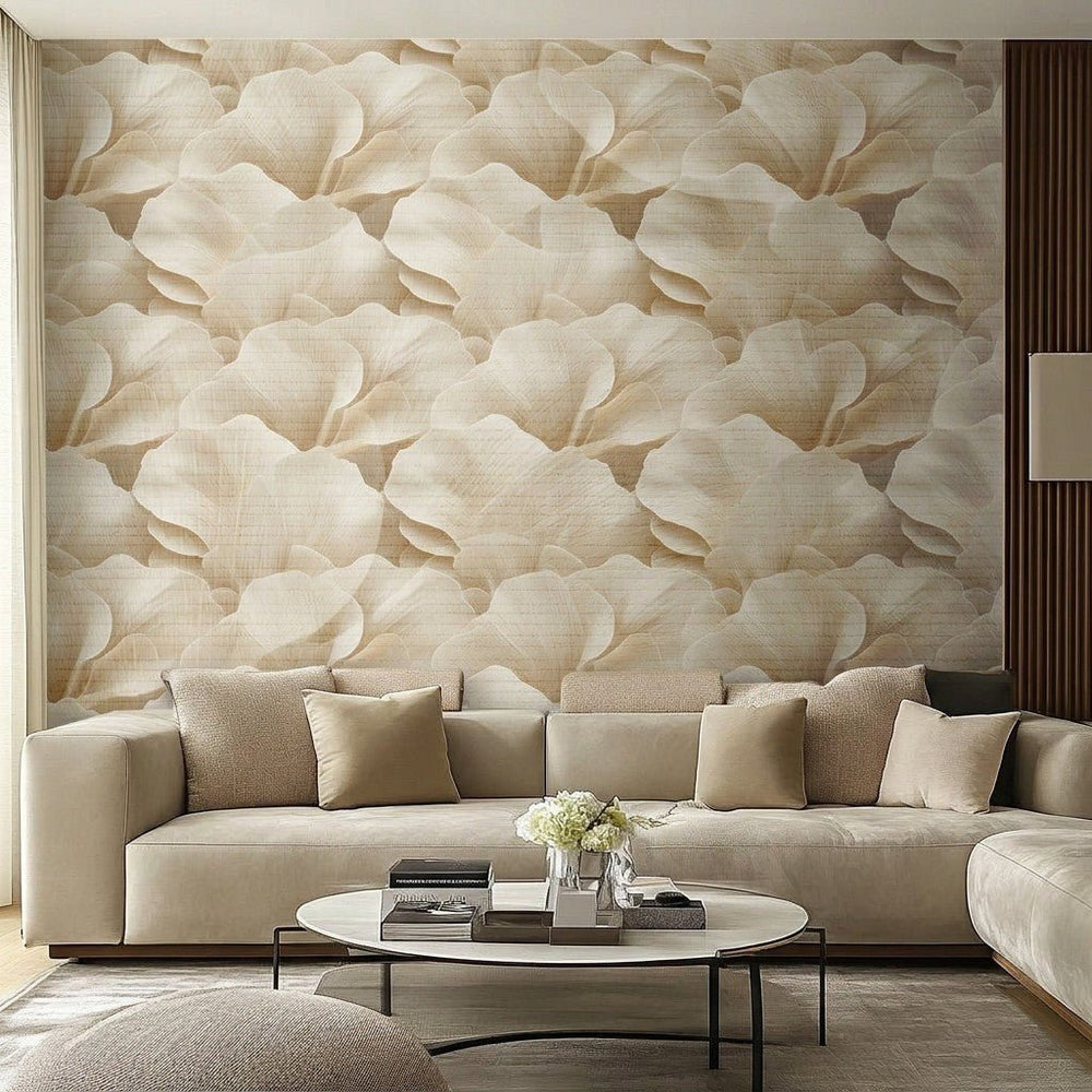 Floral Embrace Faux Grasscloth Wallpaper - Painted Paper