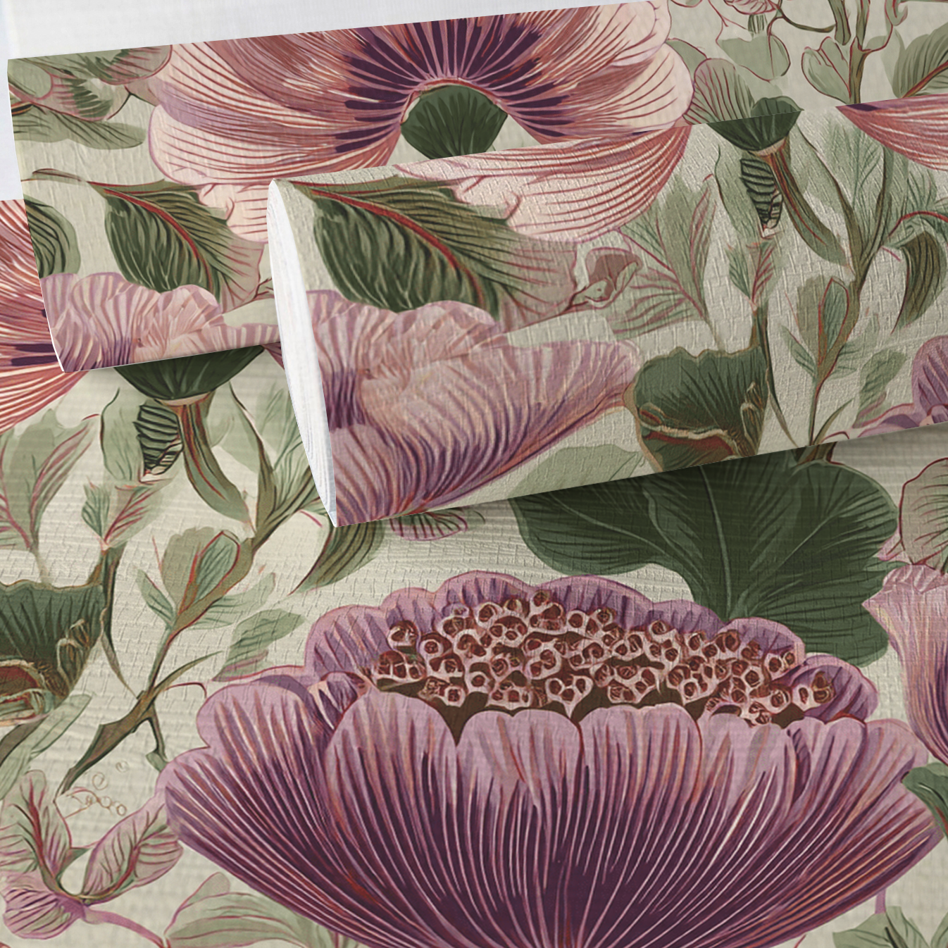 Floral Escape Faux Grasscloth Wallpaper