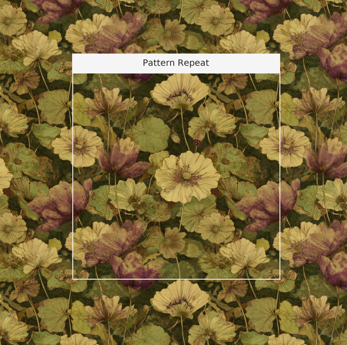 Floral Foliage - Fabric - Painted Paper