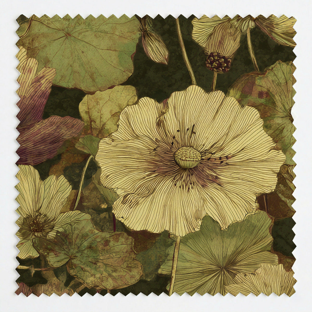 Floral Foliage - Fabric - Painted Paper